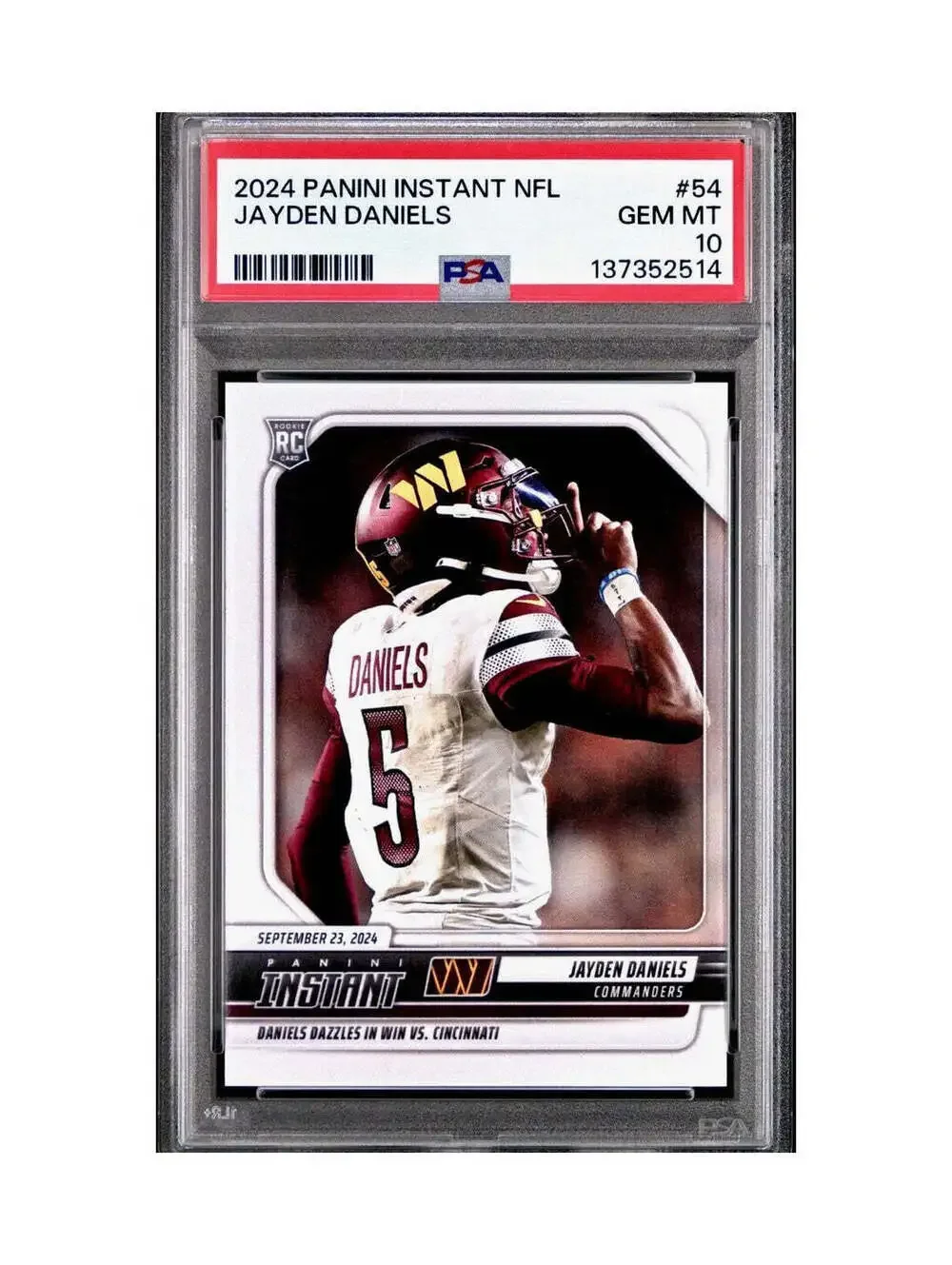 Jayden Daniels Rookie 2024 Panini Instant NFL #54 PSA 10 Gem Mint